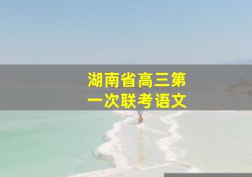 湖南省高三第一次联考语文