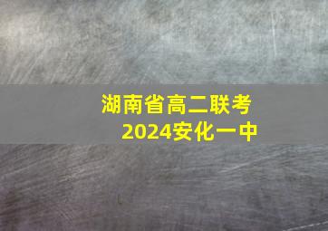 湖南省高二联考2024安化一中