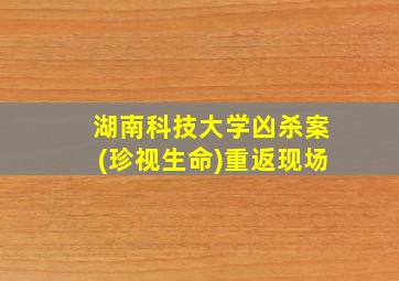 湖南科技大学凶杀案(珍视生命)重返现场