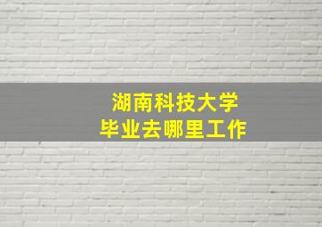 湖南科技大学毕业去哪里工作