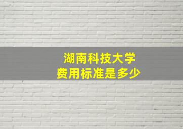 湖南科技大学费用标准是多少