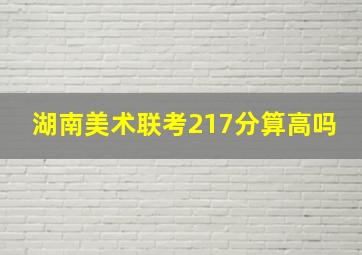 湖南美术联考217分算高吗