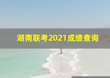 湖南联考2021成绩查询