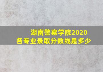 湖南警察学院2020各专业录取分数线是多少