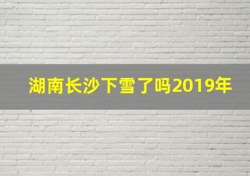 湖南长沙下雪了吗2019年