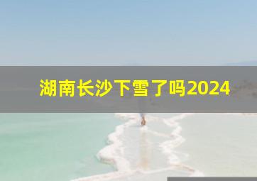 湖南长沙下雪了吗2024