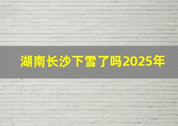 湖南长沙下雪了吗2025年