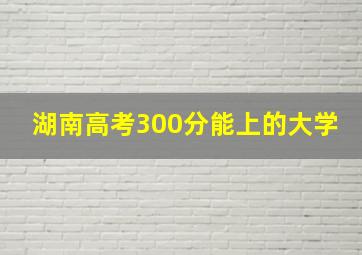 湖南高考300分能上的大学