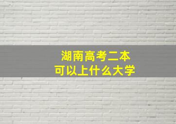 湖南高考二本可以上什么大学