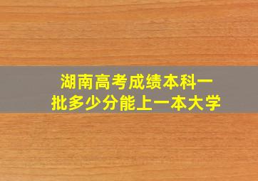 湖南高考成绩本科一批多少分能上一本大学