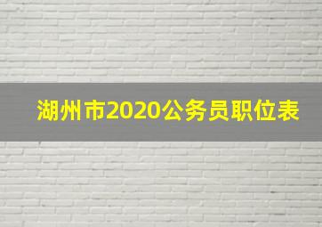 湖州市2020公务员职位表