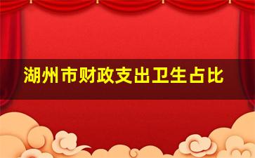 湖州市财政支出卫生占比