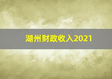 湖州财政收入2021