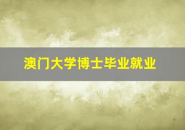 澳门大学博士毕业就业