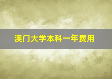 澳门大学本科一年费用