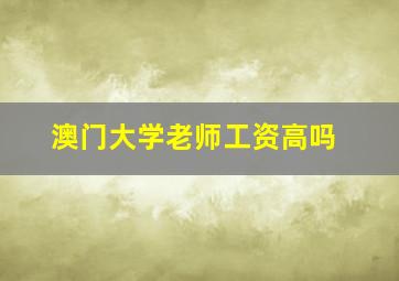 澳门大学老师工资高吗