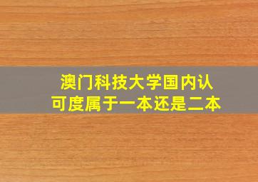 澳门科技大学国内认可度属于一本还是二本