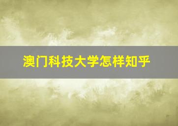 澳门科技大学怎样知乎