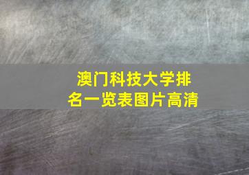 澳门科技大学排名一览表图片高清