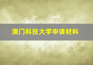 澳门科技大学申请材料