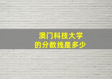 澳门科技大学的分数线是多少