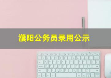 濮阳公务员录用公示