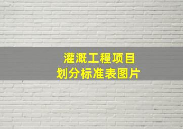 灌溉工程项目划分标准表图片