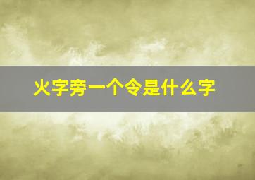 火字旁一个令是什么字