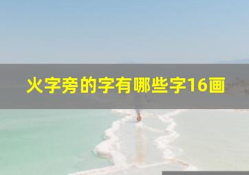 火字旁的字有哪些字16画