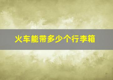 火车能带多少个行李箱