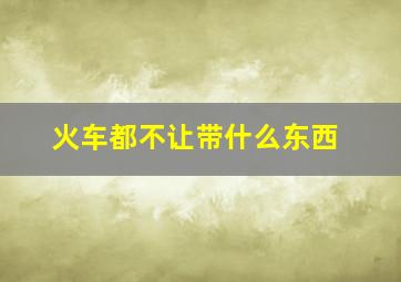 火车都不让带什么东西