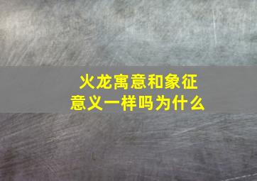 火龙寓意和象征意义一样吗为什么