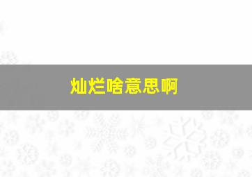 灿烂啥意思啊