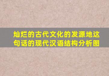 灿烂的古代文化的发源地这句话的现代汉语结构分析图