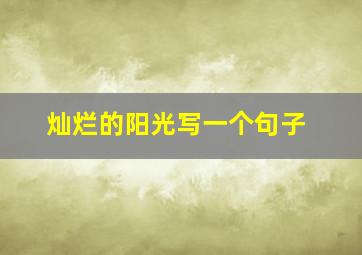 灿烂的阳光写一个句子