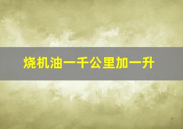 烧机油一千公里加一升