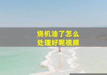 烧机油了怎么处理好呢视频