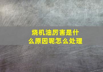 烧机油厉害是什么原因呢怎么处理