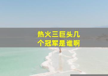 热火三巨头几个冠军是谁啊