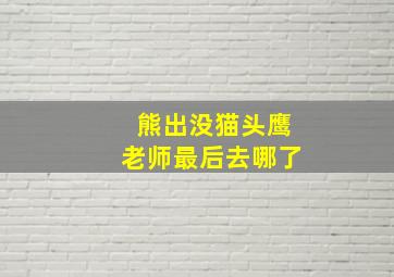 熊出没猫头鹰老师最后去哪了