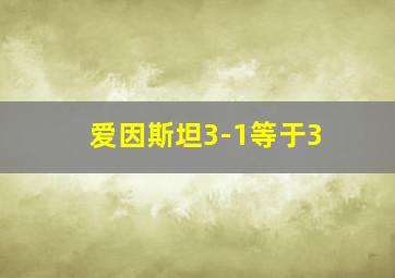 爱因斯坦3-1等于3