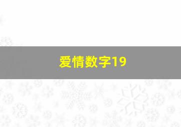 爱情数字19