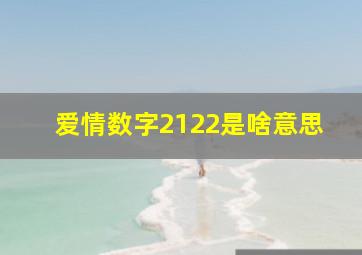 爱情数字2122是啥意思