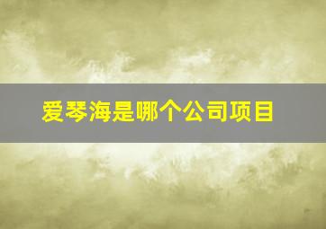 爱琴海是哪个公司项目