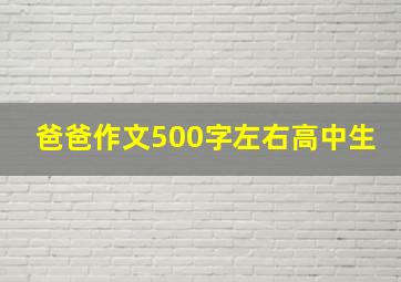 爸爸作文500字左右高中生