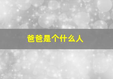 爸爸是个什么人