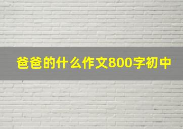 爸爸的什么作文800字初中