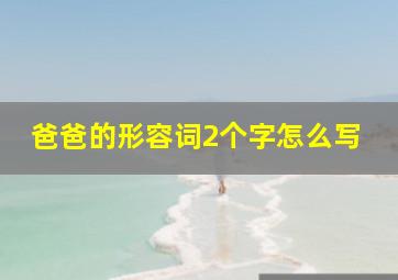 爸爸的形容词2个字怎么写