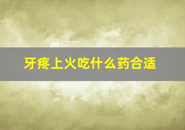 牙疼上火吃什么药合适