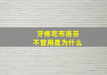 牙疼吃布洛芬不管用是为什么